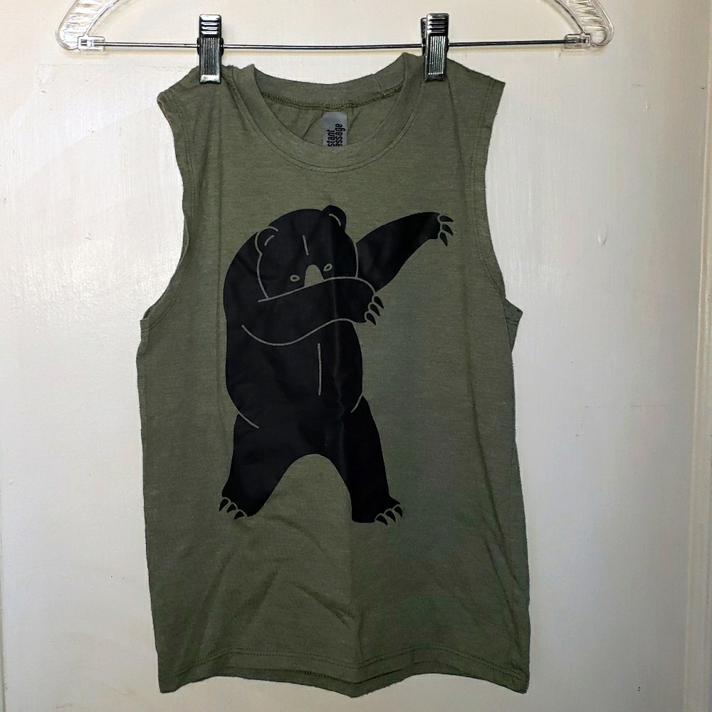 Dabbing Bear unisex kids sleeveless shirt